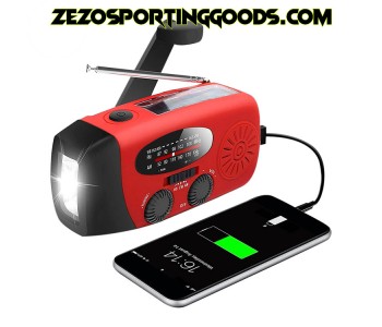 Emergency Solar Flashlight , Weather Radio and Phone Charger Unit